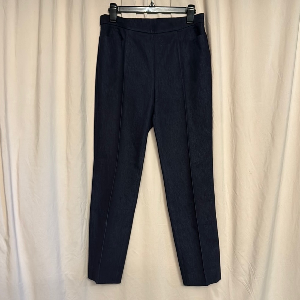 Akris Punto Straight Leg, Side Zip, Denim Pants, Size 6, Color Blue